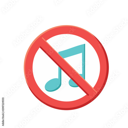 No Music Sign Icon