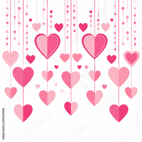 Pink Hearts Garland Decoration