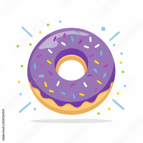 Purple Donut with Sprinkles