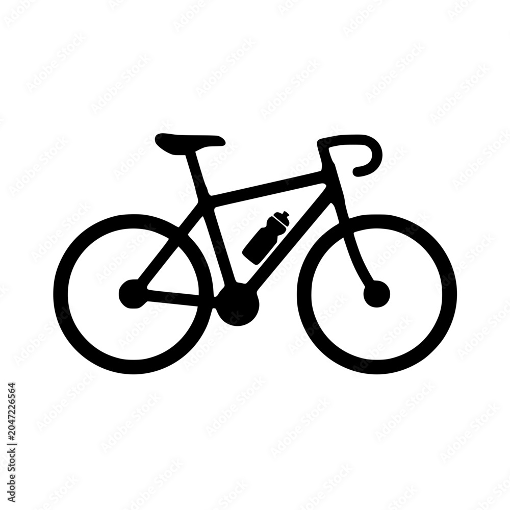 Obraz premium Vector illustration of a bicycle with water bottle
