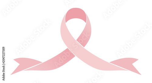 Foto Modern Style Pink Awareness Ribbon Vector Symbolizing Breast Cancer Support, Hop