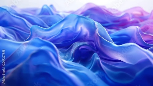 Abstract blue purple flowing fabric waves digital art suitable for backgrounds, wallpapers, graphic design projects, and textile prints.