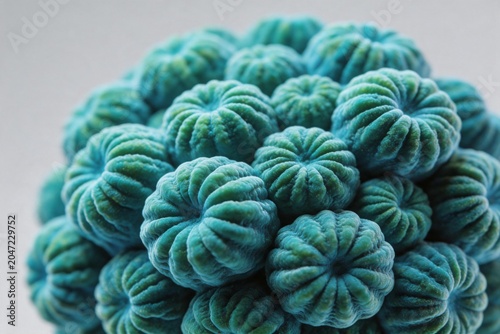 Blue textured plant like growth