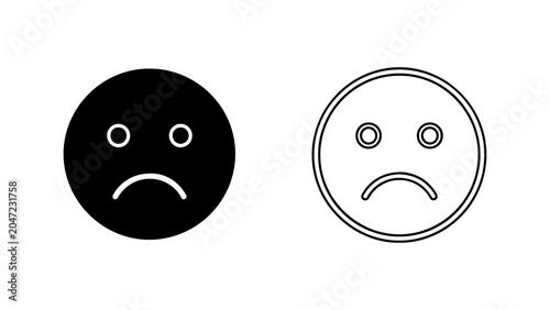 Photos Set Of Sad Face Emoticon Icon Vectors