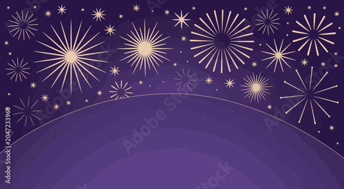 Bild auf Leinwand firework seamless vector fireworks and star scatter night sky design