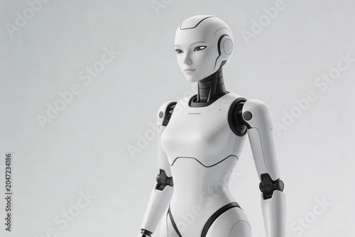 Humanoid robot figure in white