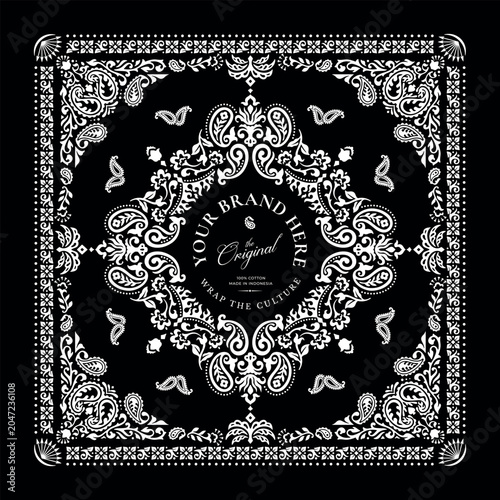 Decorative Floral Bandana Vector Template