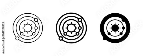 Fotografía Solar System Icons, Orbiting Planets, Celestial Body Graphics, Cosmic Science Ve
