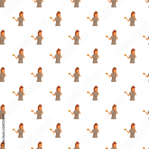Foto Woman showing repulsion towards a burger, signaling a healthy eating choice or d