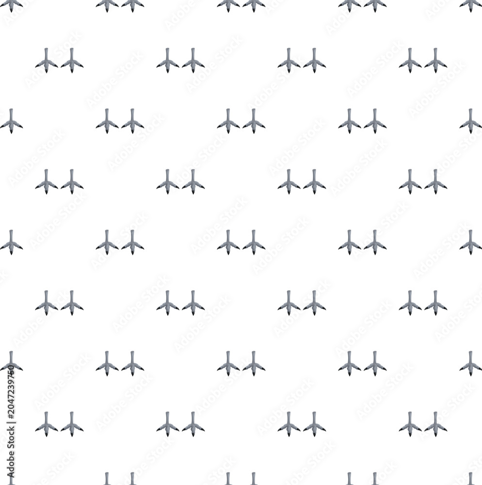 Obraz premium Bird footprints creating a clean and simple repeating pattern on a white background