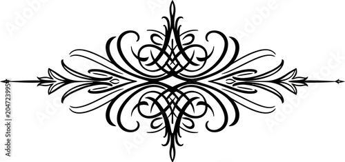 Schilderij op canvas Elegant symmetrical flourish design element for decorative applications