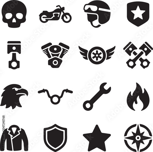 Black and white of sports, animals, technology, and symbols black white background