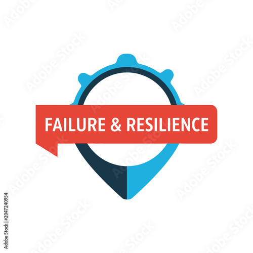 Εκτύπωση καμβά Failure and Resilience Concept Icon Design.