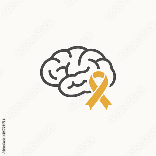 Brain tumor awareness ribbon symbol medical icon vector