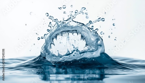This is an image of a close up of water splashing on the surface of a body of water