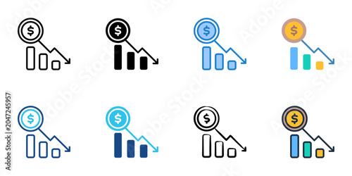 Foto Loss icons set multiple style collection. Editable stroke