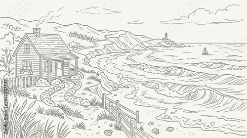House by the sea shore.
