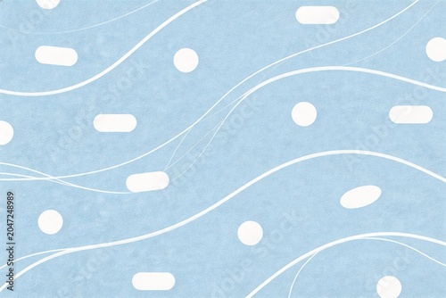Abstract pattern with white shapes on blue background
