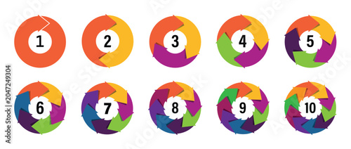 Foto Circle arrows diagram infographic set