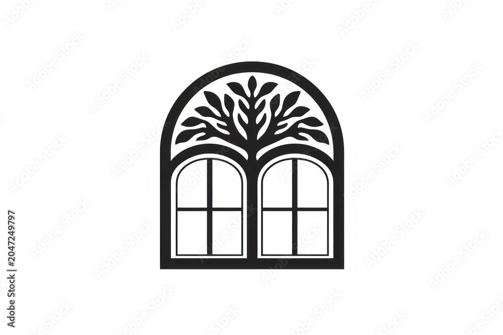 Fototapeta premium Window architecture stencil shape.