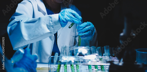 Researchers working in the clinical laboratory