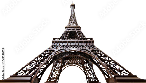 Foto Detailed Eiffel Tower replica structure, isolated on transparent background