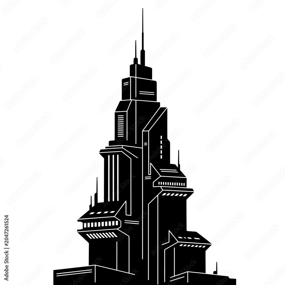 Obraz premium Black and white skyscraper.