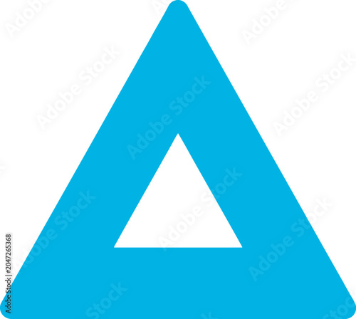 Geometric Design - A Blue Triangle with a White Inverted Triangle.