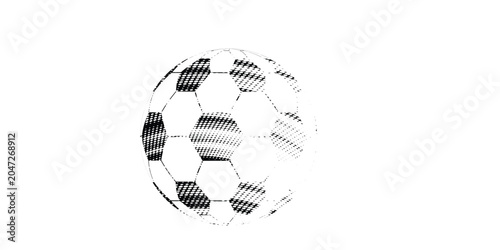 vector black grunge soccer ball on white
