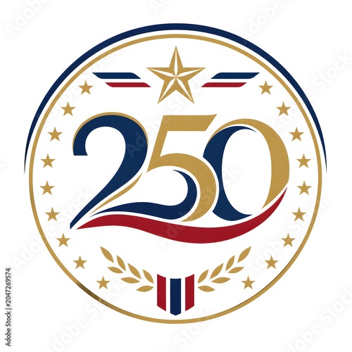 250th Anniversary Logo Design with Circular Star Motif