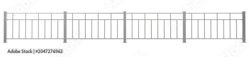 Foto detailed 3d realistic render of a front elevation view of a metal handrail barri