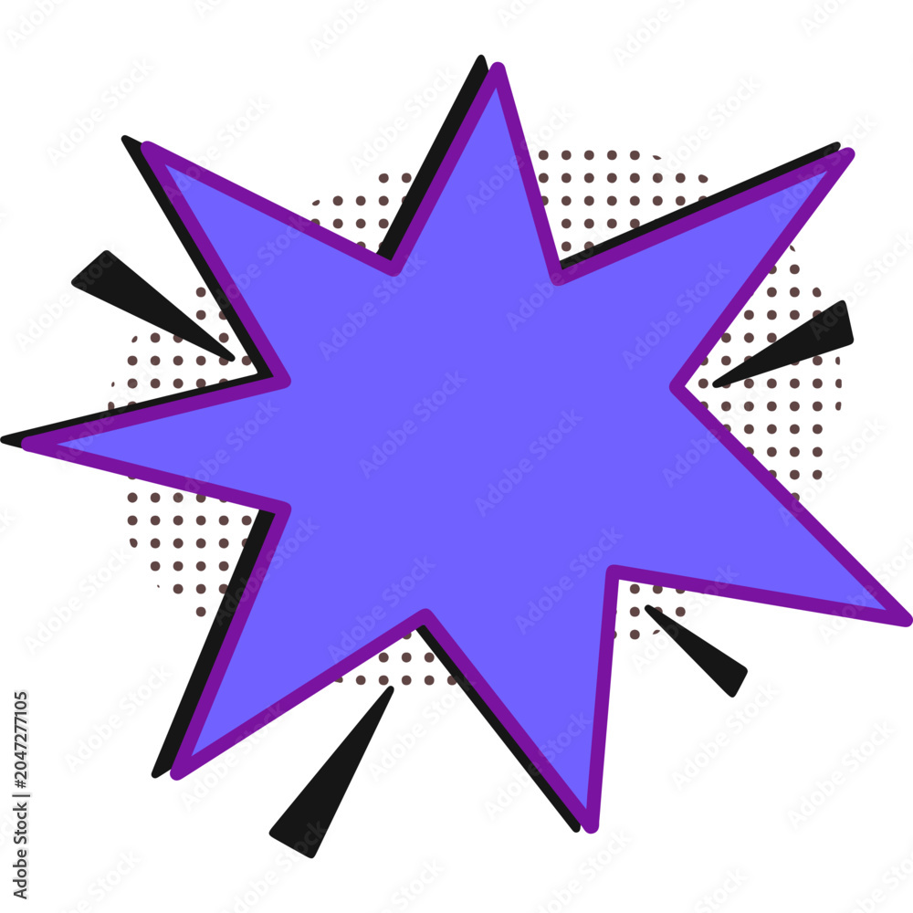 Fototapeta premium Purple Comic Starburst Speech Bubble