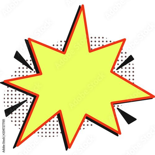 Yellow comic book explosion frame