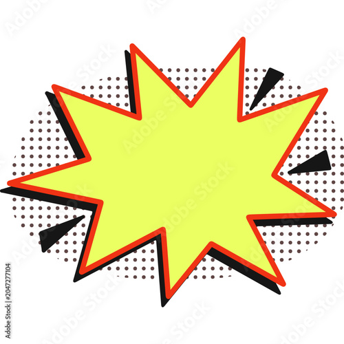 Yellow comic book explosion bubble
