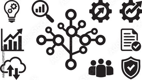 Business Strategy Icons for Planning and Management