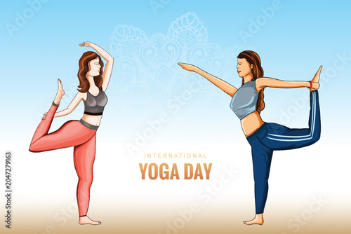 Happy international yoga day beautiful card design
