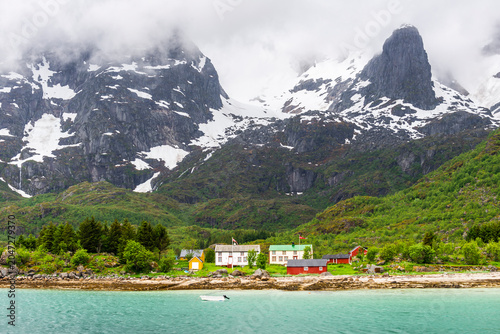 Bild auf Leinwand Lofoten Island, Norwegian Sea, Alesund, Hjorundfjord, Finnmark, Norway, Arctic,