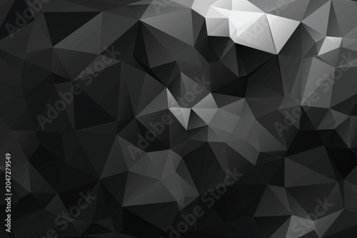 Modern black low poly triangle shapes background