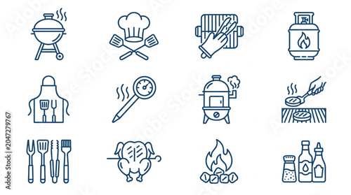 Barbecue and Cooking Icons Set