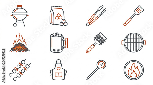 Outdoor Grilling and Campfire Cooking Icons