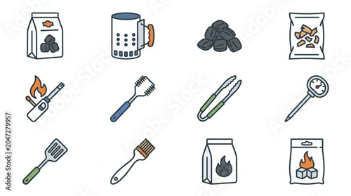 Camping and Fire Starting Essentials Illustration