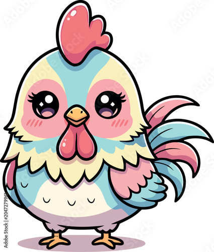 Cute Cartoon Chicken Illustration