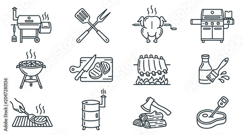 Barbecue and Outdoor Cooking Icons