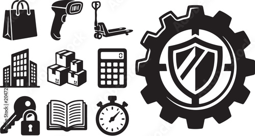 Security and Protection Icons for Business and Safety