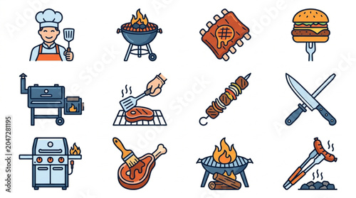 Collection of Barbecue and Grilling Icons