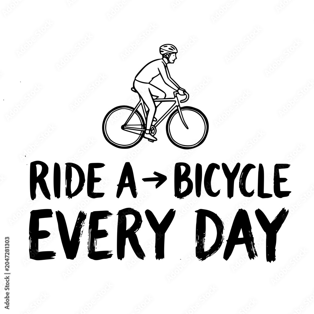Fototapeta premium Vector illustration of cyclist riding bicycle every day