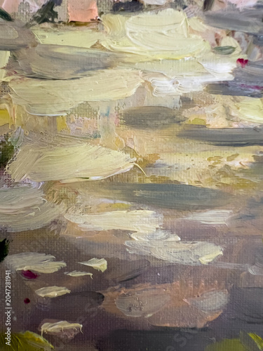 Fragment of a painting on canvas