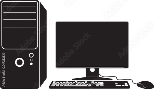Computer, desktop, monitor, keyboard, mouse, workstation, office setup