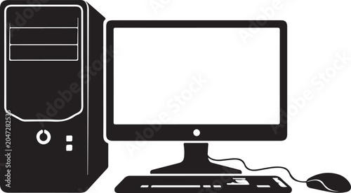 Computer, desktop, PC, monitor, keyboard, mouse, technology icon