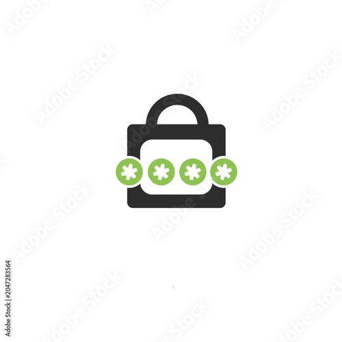 Fotografie Padlock with password pin code protection icon